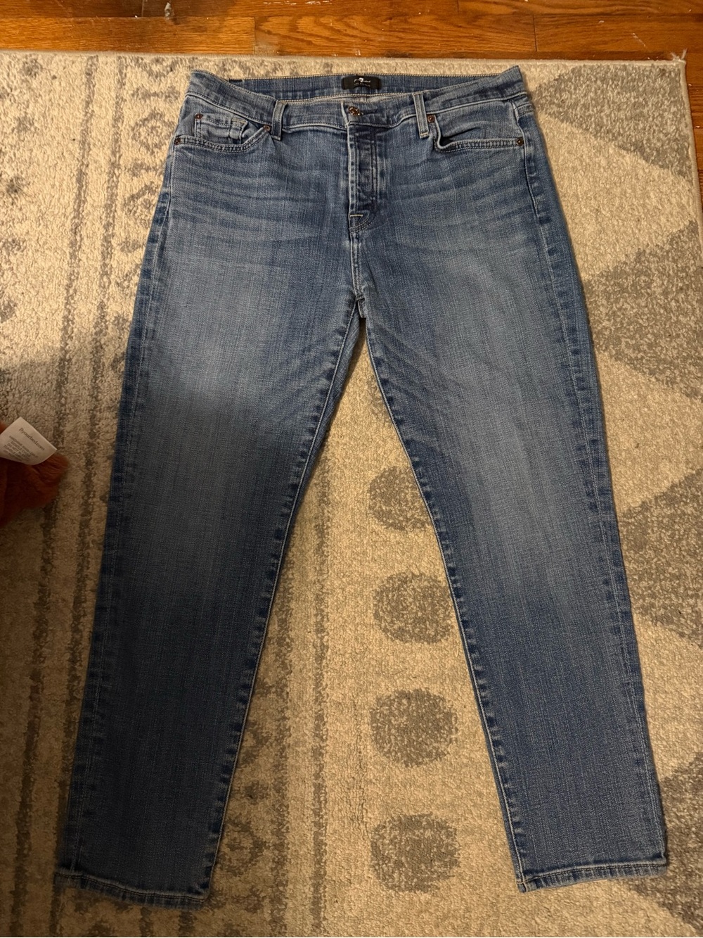 7 For All Mankind Women's Light Blue Straight Leg Jeans